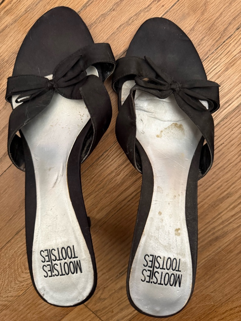 Mootsies Tootsies Black Bow Slide Sandals